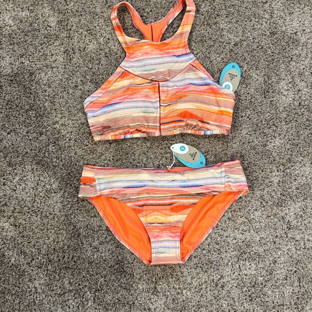 Prana Multicolor Striped Bikini